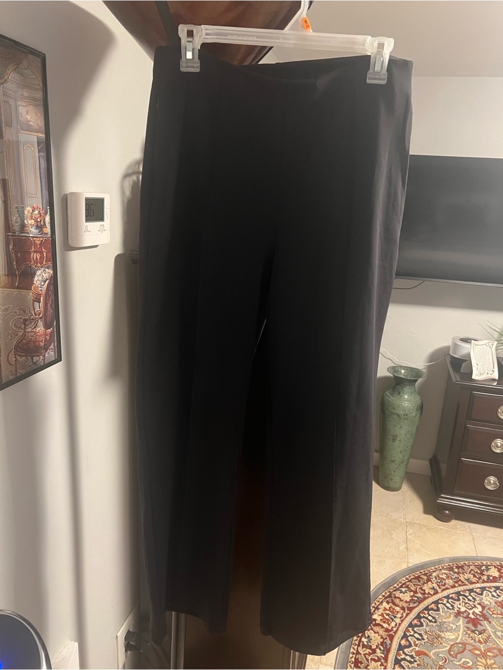 Women's Black Wide-Leg Dress Pants
